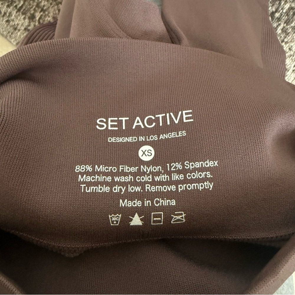 SET Active Sculptflex Seamless Leggings Brown Nylon Spandex Women's Size XS - Picture 4 of 4